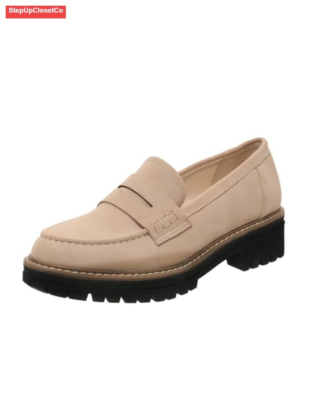 Women's Platform Chunky Loafers Slip On Suede Penny Shoes for Work Walking